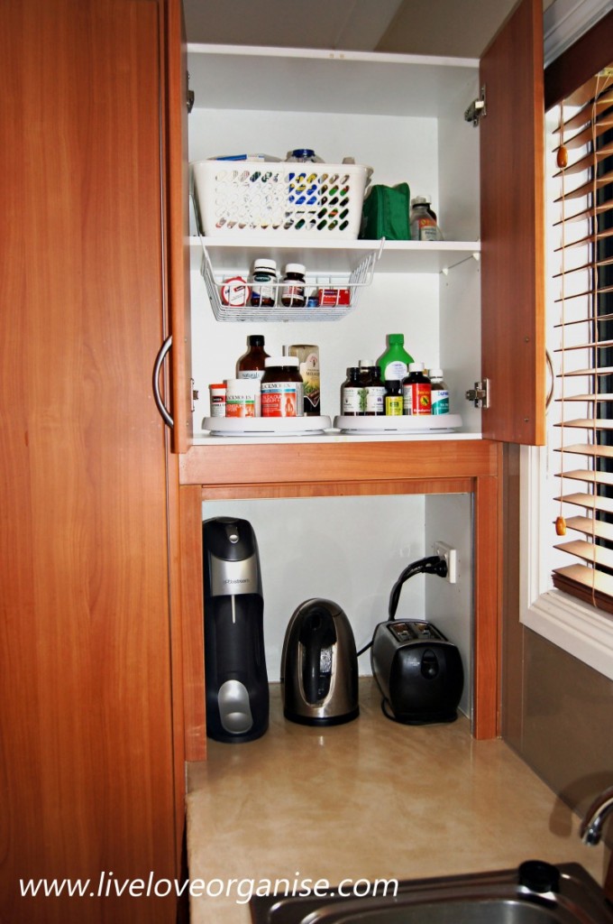 Hard to reach cupboard organisation Live Love Organise