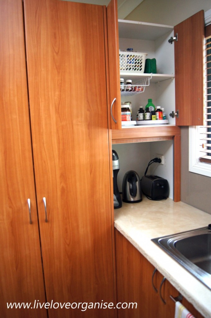 Hard to reach cupboard organisation Live Love Organise